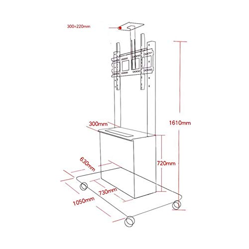 DADHI Mobile TV Stand with Terminal Cabinet, 40-86 Inch Adjustable Height