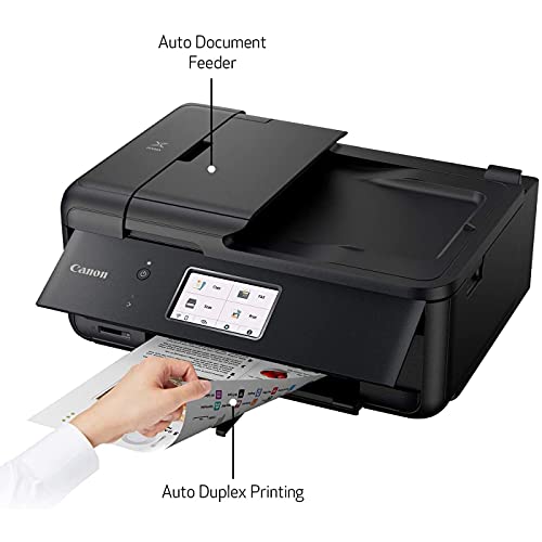 Canon Pixma TR8620 Wireless All-in-One Printer for Home Office w/Copy, Scanner, Fax, Mobile Print, Auto Document Feeder, Photo Printing Bundle with DGE USB Cable + Small Business Software Kit