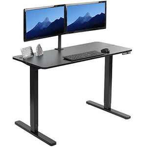 VIVO Electric 47 x 24 inch Stand Up Desk, Complete Height Adjustable Standing Workstation, Frame and Top, Push Button Controller, Black, DESK-EV47TB