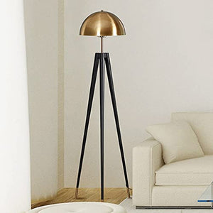 GaRcan Modern Industrial Standing Floor Lamp Black and Gold Tripod - Living Room and Bedroom Lighting