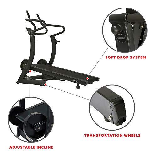 Sunny Health & Fitness Asuna High Performance Manual Treadmill with Heavy Duty Dual Flywheels, Tablet Holder, Incline, 440 LB Max Weight, 8 Level Resistance - 7700