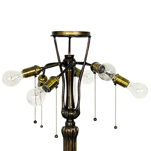 LRJSKWZC Tiffany Style Floor Lamp 26" Retro Creative Color Glass Poppy Pure Copper