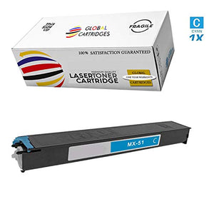 Global Cartridges Compatible Toner Cartridge Set with Additional Black for Sharp MX 4110N 4111N 4140N 4141N 5110N 5111N 5140N 5141N Printers (2xBlack,1xCyan,1xYellow,1xMagenta)