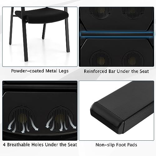 Giantex Reception Room Chair Set - 10-Pack Mesh Back Stacking Chairs