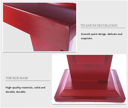 SMuCkS Wood Lectern Podium 118cm Curved Floor Standing (Red/White, 118x58x45cm)