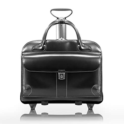 McKleinUSA Checkpoint-Friendly Women's Laptop Briefcase, Leather, Mid-Size, Black - Lakewood | McKlein - 96615, 18 l x 8 75 w x 14 5 h
