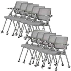 Shenairx Conference Room Chairs Set of 10, Mesh Stackable with Armrests