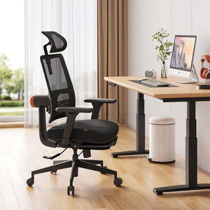 Newtral Ergonomic Chair with Footrest - Auto-Following Lumbar Support, 4D Armrest, Adjustable Seat & Recline