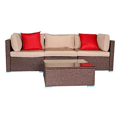 HopeHope 4-Piece Outdoor Wicker Conversation Bistro Set