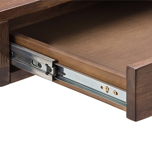 SIMPLIHOME Ralston SOLID WOOD and Metal Modern Industrial 60 inch Wide Home Office Desk, Writing Table, Workstation, Study Table Furniture in Rustic Natural Aged Brown with 2 Drawerss