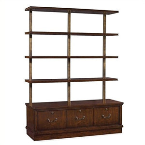 Hooker Furniture Palisade 3-Drawer 4-Shelf Bookcase in Walnut