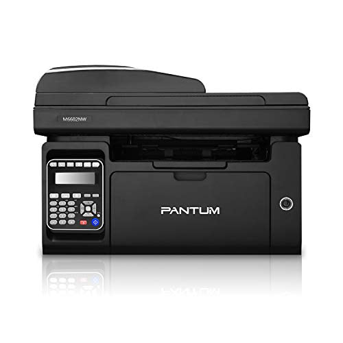 Pantum Monochrome All-in-one Wireless Laser Printer with Print Copy Fax Scan & ADF, Compact Multifunction for Home Office Mobile 23 PPM Printing (Laserjet M6600NW, Black)