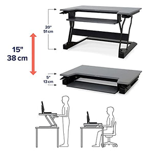 Ergotron WorkFit-T Standing Desk Converter with Monitor and Laptop Kit - Black, for Monitors Up to 24 inches