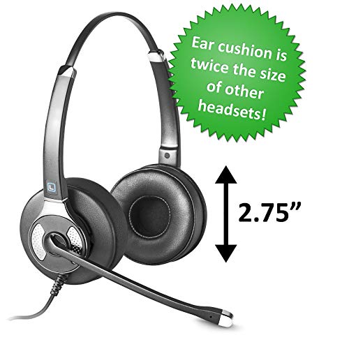 Leitner Plush LH255XL Dual-Ear USB Computer VoIP Headset – Includes 5-Year Warranty (LH255 XL Plush)