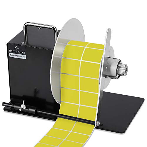 BAOSHISHAN Automatic Label Rewinder Rewinding Machine Label Width 140mm Core Holder 1/1.5/3 inch Roll Core Diameter 180mm 100-240V (with Regulator and Baffle)