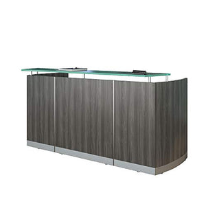 Safco Mayline MNRSLGS Medina Reception Station with Glass Transaction Counter, 42.75"H, Gray Steel Laminate