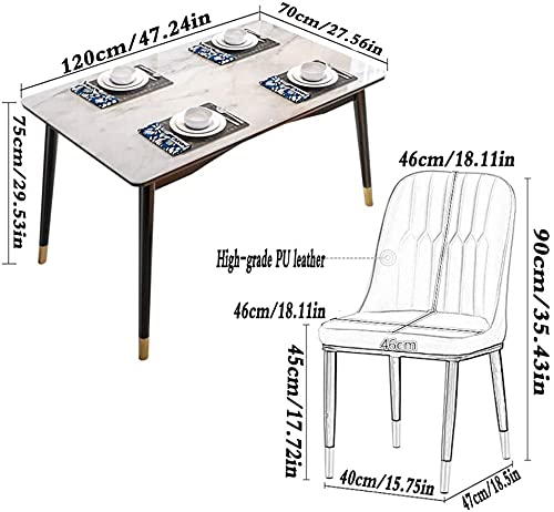 UsmAsk Conference Reception Room Coffee Table with Chair, Dining Table and Chair Combination Hotel Chess Room Coffee Shop Tea Shop Beauty Salon Dessert Shop Convention Center (110x60cm) (120x70cm)
