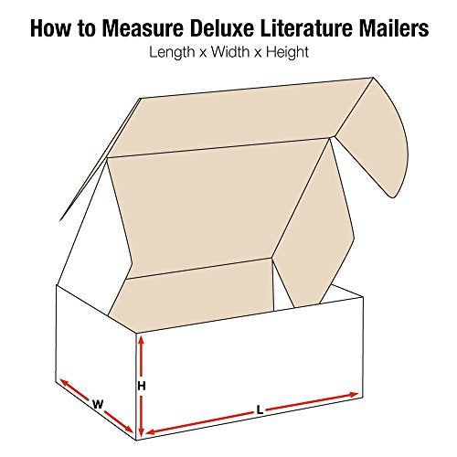 "Aviditi White Deluxe Literature Mailing Boxes, 24" x 18" x 6", Pack of 25, Crush-Proof, For Shipping, Mailing and Storing", oyster white