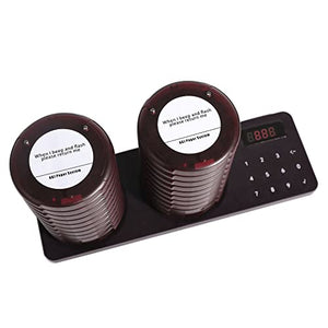 AGJ Wireless Restaurant Pager System - 20 Coaster Beeper Buzzer Queue Pagers