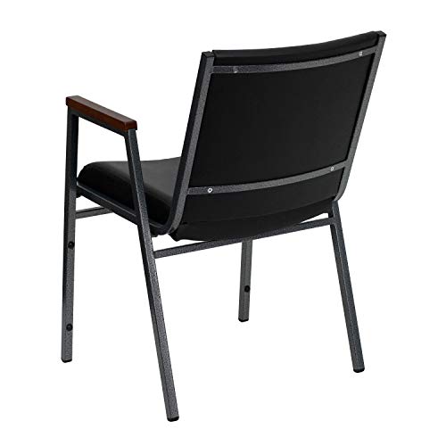 Flash Furniture 4 Pack HERCULES Series Black Vinyl Stack Chair with Arms