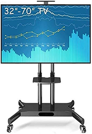 AuLYn Universal Tabletop TV Stand Rolling TV Cart for Plasma/LCD/LED OLED TVs, Fits 32"-70" TV