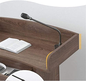 None Lectern Podium Desk with Drawer (Natural)