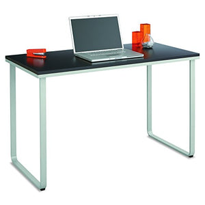 Safco Products 1943BLSL Simple Design Table Desk with Sled Base, Black/Silver