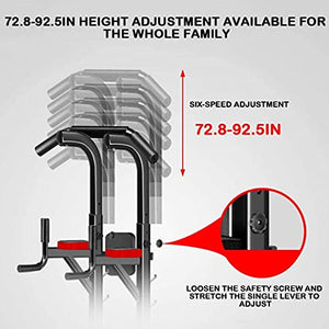 PEDFI Commercial Training Stool Power Tower Dip Station Pull Up Bar Strength Training with Dumbbell Bench, Adjustable Height for Home Gym Strength Training Fitness Equipment, Bearing