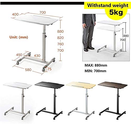 Machinery Parts Portable Laptop Desk with Side Table Brown