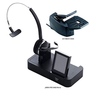 Jabra PRO 9460 Mono Flex Boom Wireless Headset with GN1000 Remote Handset Lifter for Deskphone, Softphone & Mobile Phone