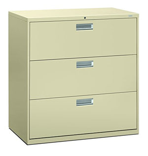 HON Brigade 600 Series Lateral File with 3 Legal/Letter-Size Drawers, Putty, 42" X 18" X 39.13