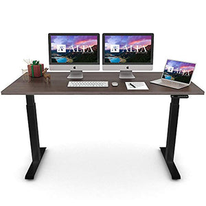ALFA Furnishing Advanced 48x30 Inches Standing Desk for Home Office, Dual Motor Electric Adjustable Height Desk, Sit Stand Desk with 4 Pre-Set Memory (48x30, Walnut Top+ Black Frame)