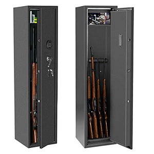 4 Rifle Safes Large Rifles Gun Safes for Rifles and Shotguns, Rifle Gun Cabinet with Digital Lock for Home, Long Gun Safe for Rifles and Pistols Quick Access with Removable Shel for Handgun