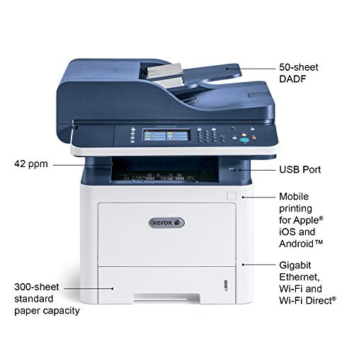 Xerox WorkCentre 3345/DNI Monochrome MultiFunction Printer, Amazon Dash Replenishment Enabled