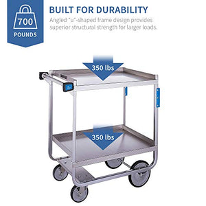 Lakeside Manufacturing 710 Utility Cart, Stainless Steel, 2 Shelves, 700 lb. Capacity