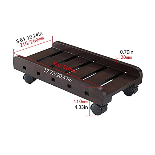 FAXIOAWA CPU Stand Desktop PC Tower Holder Cart with Wheels - Brown, Small