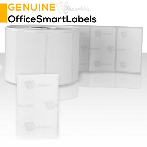 OfficeSmart Labels ZT1300100-3 x 1 Inch Ribbon Required Thermal Transfer Labels, Compatible with Zebra Printers (20 Rolls, White, 1300 Labels Per Roll, 1 inch Core)