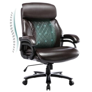 COLAMY Big and Tall Office Chair 400lbs Heavy Duty Executive Desk Chair - Diamond Brown