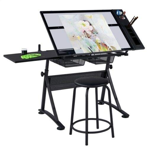 Drawing Table Adjustable Folding, Designer Architect, Drafting Table Art & Craft Drawing Comfortable Work Space Workstation Home, Office, Studio, or School