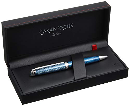 Caran d-ache Léman Grand Twist Retractable Pen Black, Blue 1pc (S) – Ballpoint Pens (Twist Retractable Pen, Blue, Silver, Black, Blue, Silver, Fine, Ambidextrous