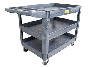 Pake Handling Tools Heavy Duty Plastic Utility Cart 550lb Capacity 46" L x 25-5/8" W