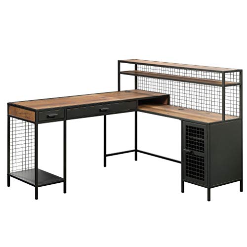 Sauder 420650 Boulevard Cafe L-Shaped Desk, Vintage Oak Finish