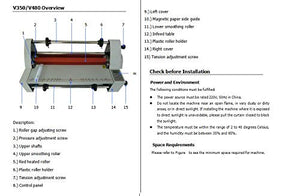 NOPTEG 13" V350 Laminator Four Rollers Hot Roll Laminating Machine Electronic Temperature Control Single,Heating Mode Sealing Width 35cm