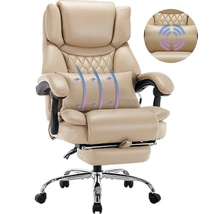 YINGTOO High Back Massage Reclining Office Chair with Footrest