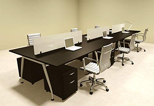 6 Person Modern Divider Office Workstation Desk Set, OF-CON-AP36