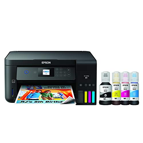 Epson Expression ET-2750 EcoTank Wireless Color All-in-One Supertank Printer with Scanner and Copier (Renewed)