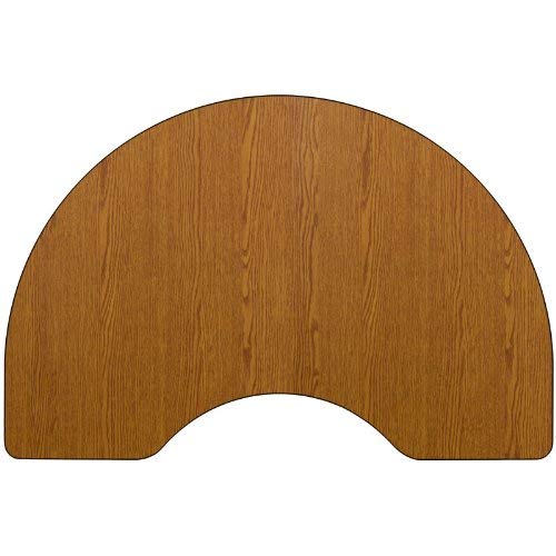 Flash Furniture 48''W x 72''L Kidney Oak Thermal Laminate Activity Table - Standard Height Adjustable Legs