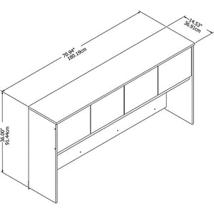 Bush Business Furniture Studio C 72W Desk Hutch, White