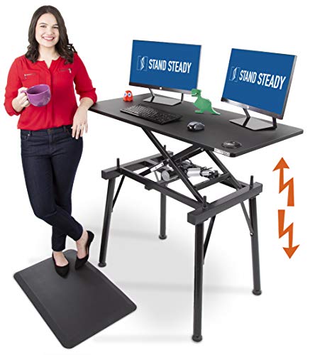 Stand Steady TranzForm - Electric Standing Desk | Transform Your Workspace - Switch from Sit to Stand with The Push of a Button! | 48 Inch Full Size Stand Up Desk Perfect for Office or Home!