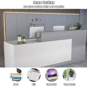 ZXLBTNB Reception Counter Desk with Lockable Drawers, Modern Retail Checkout Table 120x60x100cm